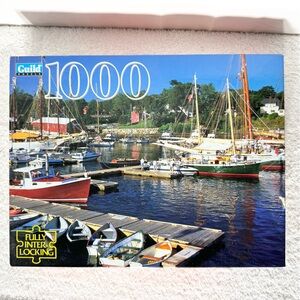 Vintage 1995 Guild Puzzles Boats Camden Harbour 1000pc Puzzle